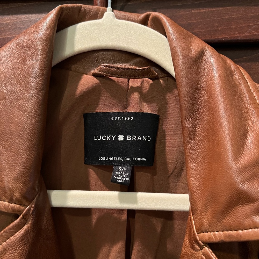 Lucky Brand Women's Tan Leather Jacket - Picture 6 of 6